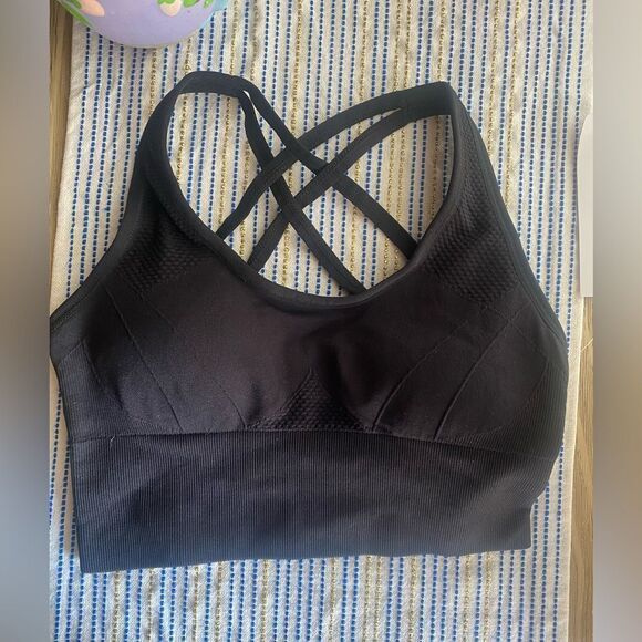 Z by Zella SEAMLESS CROSS BACK BRALETTE BLACK SMALL NWT - Picture 1 of 8